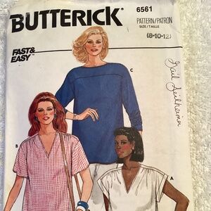 Vintage 80s BUTTERICK PATTERN… ladies top, sizes 8-10…cut